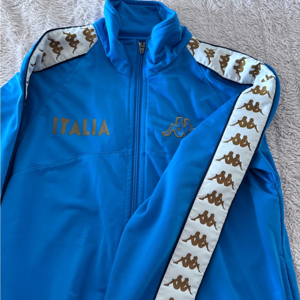 Kappa Men's Blue and Gold Track Jacket